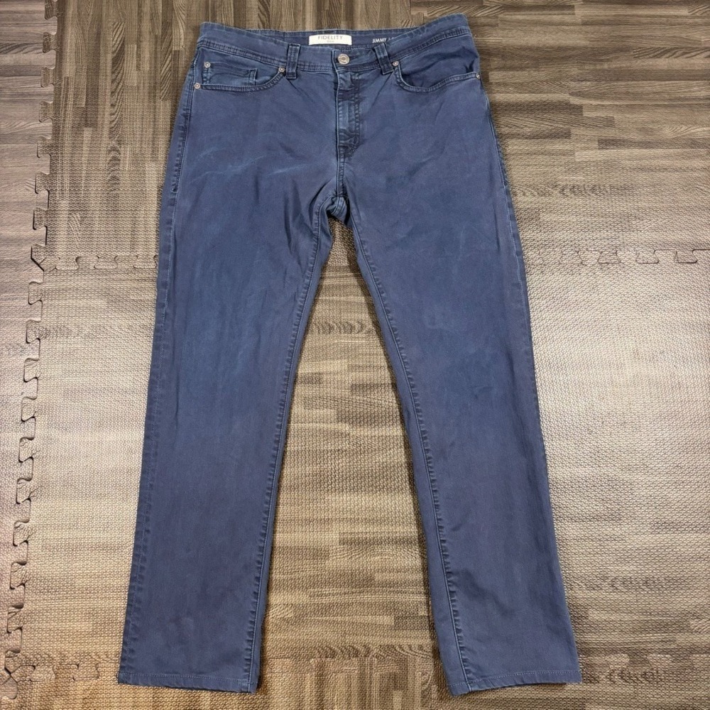 Fidelity Jimmy Jeans Mens 34x30 Blue Bootcut Dark Wash Made in USA Stretch